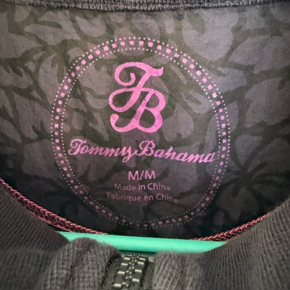 Tommy Bahama Sweatshirt Dress 1/2 Zip Blue w/Exposed Pink Stitching Women's M - Picture 7 of 13